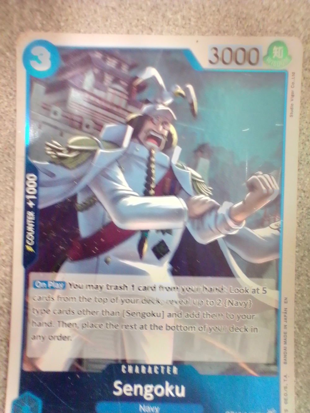 Sengoku Card with 'ONE PIECE CARD GAME' Back